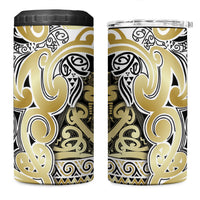 Aotearoa Iwi Ngati Whatua 4 in 1 Can Cooler Tumbler Maori Wharenui House Tribal Pattern