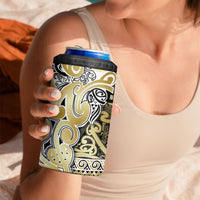 Aotearoa Iwi Ngati Whatua 4 in 1 Can Cooler Tumbler Maori Wharenui House Tribal Pattern