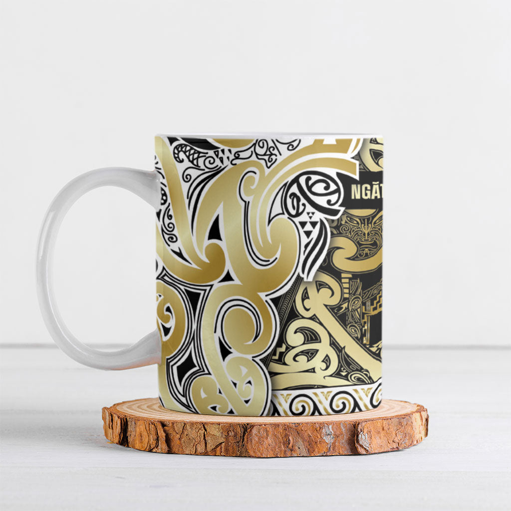 Aotearoa Iwi Ngati Whatua Ceramic Mug Maori Wharenui House Tribal Pattern