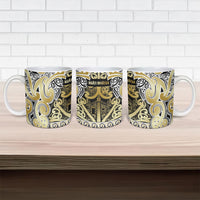 Aotearoa Iwi Ngati Whatua Ceramic Mug Maori Wharenui House Tribal Pattern