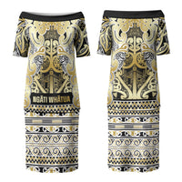 Aotearoa Iwi Ngati Whatua Couples Matching Puletasi and Hawaiian Shirt Maori Wharenui House Tribal Pattern