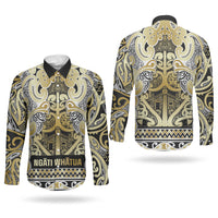 Aotearoa Iwi Ngati Whatua Couples Matching Summer Maxi Dress and Long Sleeve Button Shirt Maori Wharenui House Tribal Pattern