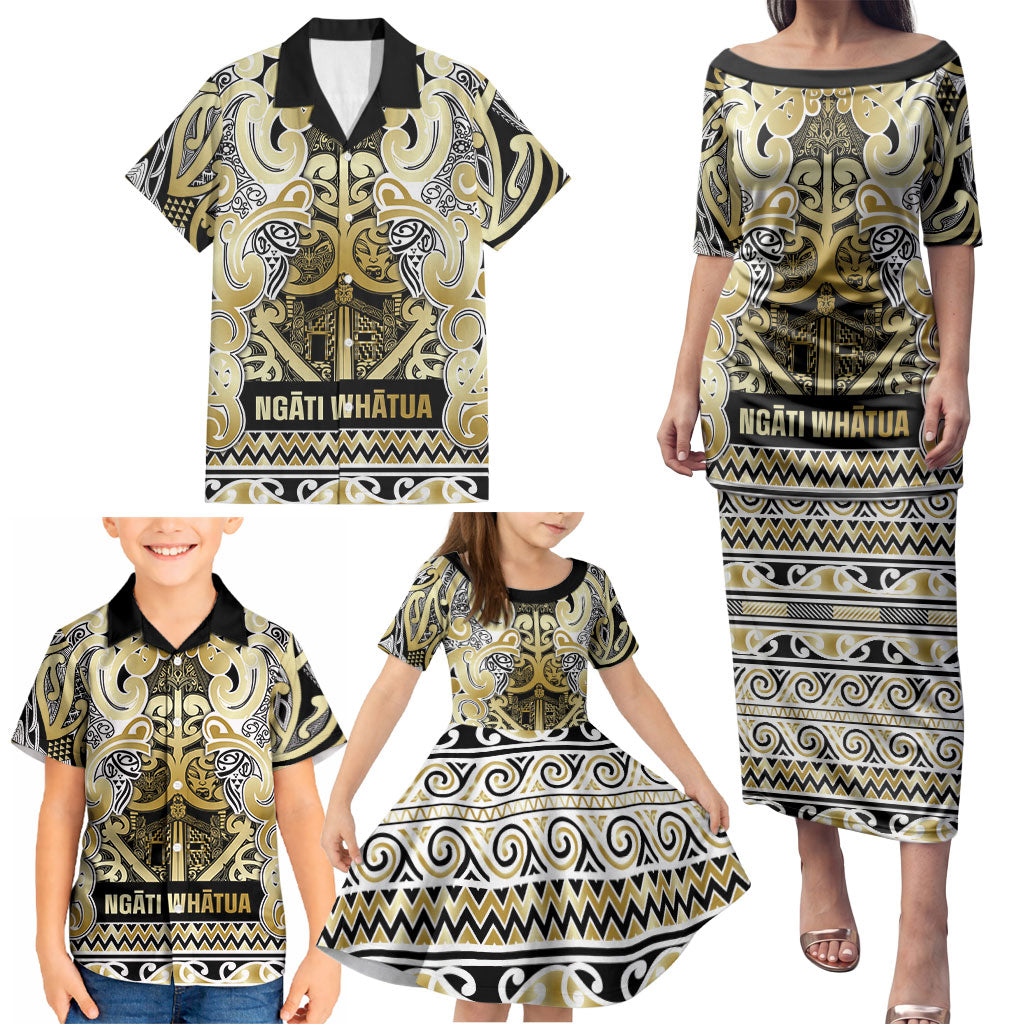 Aotearoa Iwi Ngati Whatua Family Matching Puletasi and Hawaiian Shirt Maori Wharenui House Tribal Pattern LT9 - Polynesian Pride