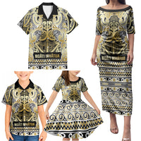 Aotearoa Iwi Ngati Whatua Family Matching Puletasi and Hawaiian Shirt Maori Wharenui House Tribal Pattern