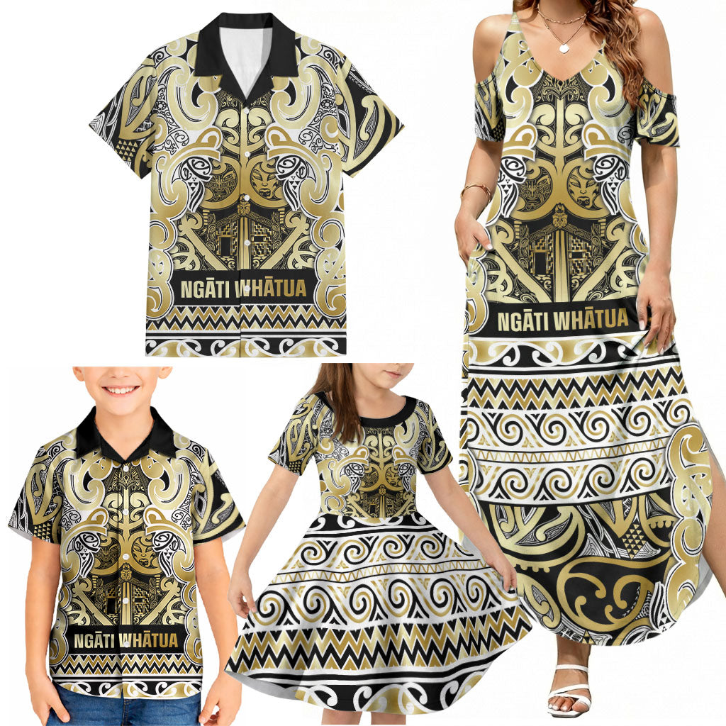 Aotearoa Iwi Ngati Whatua Family Matching Summer Maxi Dress and Hawaiian Shirt Maori Wharenui House Tribal Pattern LT9 - Polynesian Pride