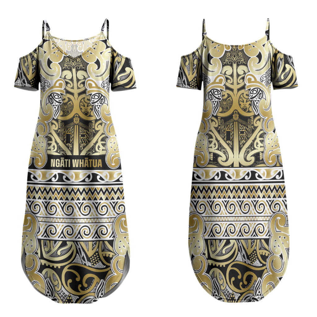 Aotearoa Iwi Ngati Whatua Family Matching Summer Maxi Dress and Hawaiian Shirt Maori Wharenui House Tribal Pattern