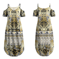 Aotearoa Iwi Ngati Whatua Family Matching Summer Maxi Dress and Hawaiian Shirt Maori Wharenui House Tribal Pattern