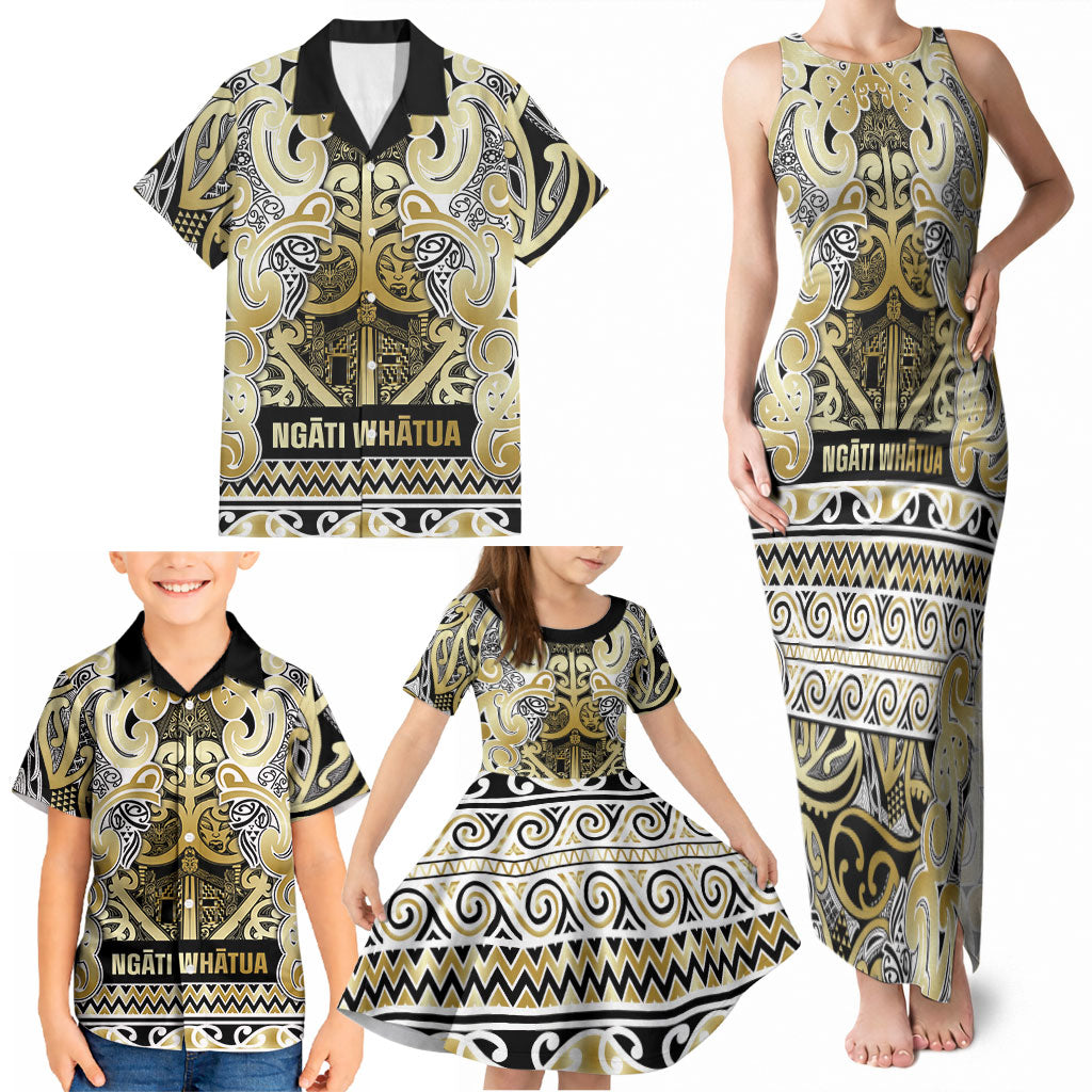 Aotearoa Iwi Ngati Whatua Family Matching Tank Maxi Dress and Hawaiian Shirt Maori Wharenui House Tribal Pattern LT9 - Polynesian Pride