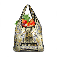 Aotearoa Iwi Ngati Whatua Grocery Bag Maori Wharenui House Tribal Pattern