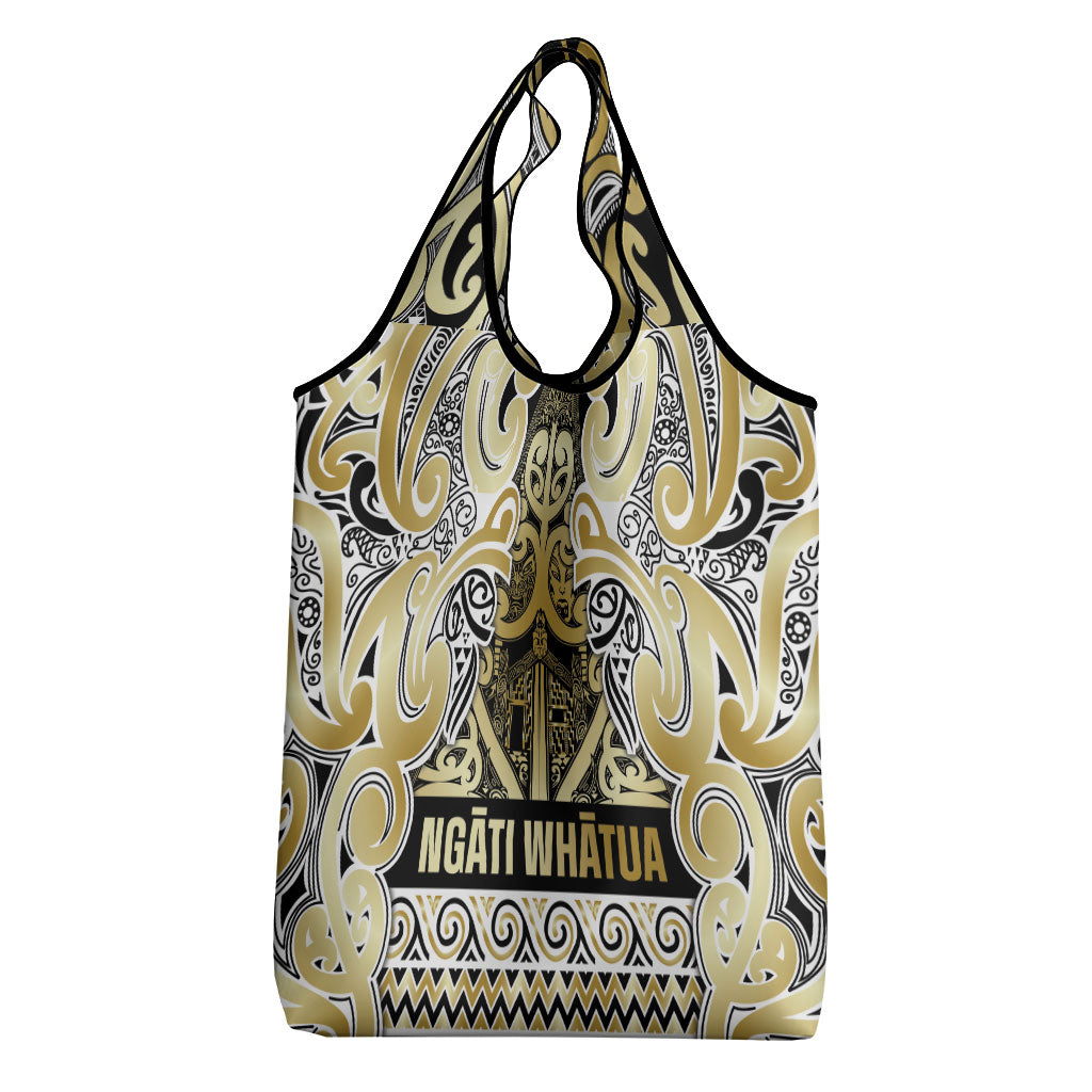 Aotearoa Iwi Ngati Whatua Grocery Bag Maori Wharenui House Tribal Pattern