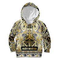 Aotearoa Iwi Ngati Whatua Kid Hoodie Maori Wharenui House Tribal Pattern