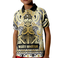 Aotearoa Iwi Ngati Whatua Kid Polo Shirt Maori Wharenui House Tribal Pattern