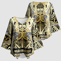 Aotearoa Iwi Ngati Whatua Kimono Sleeve Blouse Maori Wharenui House Tribal Pattern