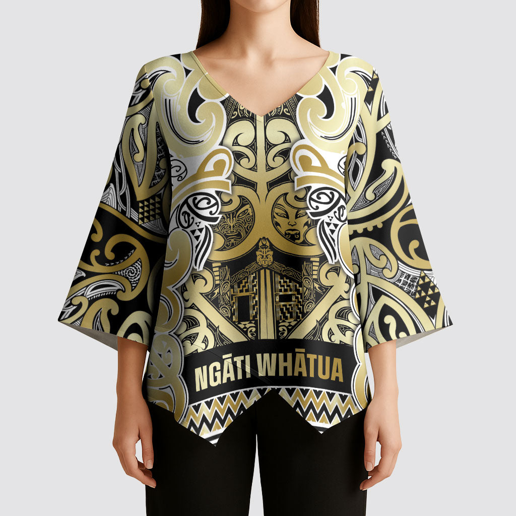 Aotearoa Iwi Ngati Whatua Kimono Sleeve Blouse Maori Wharenui House Tribal Pattern