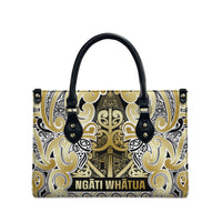 Aotearoa Iwi Ngati Whatua Leather Bag Maori Wharenui House Tribal Pattern