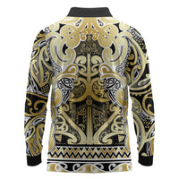 Aotearoa Iwi Ngati Whatua Long Sleeve Polo Shirt Maori Wharenui House Tribal Pattern