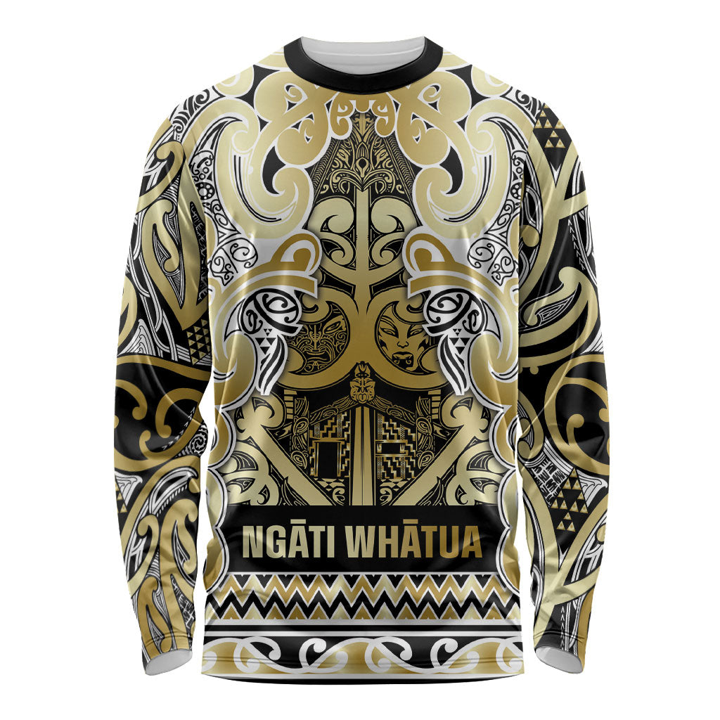 Aotearoa Iwi Ngati Whatua Long Sleeve Shirt Maori Wharenui House Tribal Pattern