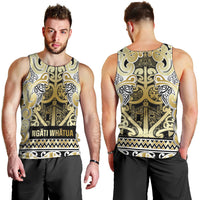 Aotearoa Iwi Ngati Whatua Men Tank Top Maori Wharenui House Tribal Pattern