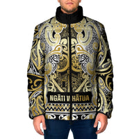 Aotearoa Iwi Ngati Whatua Padded Jacket Maori Wharenui House Tribal Pattern
