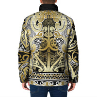 Aotearoa Iwi Ngati Whatua Padded Jacket Maori Wharenui House Tribal Pattern