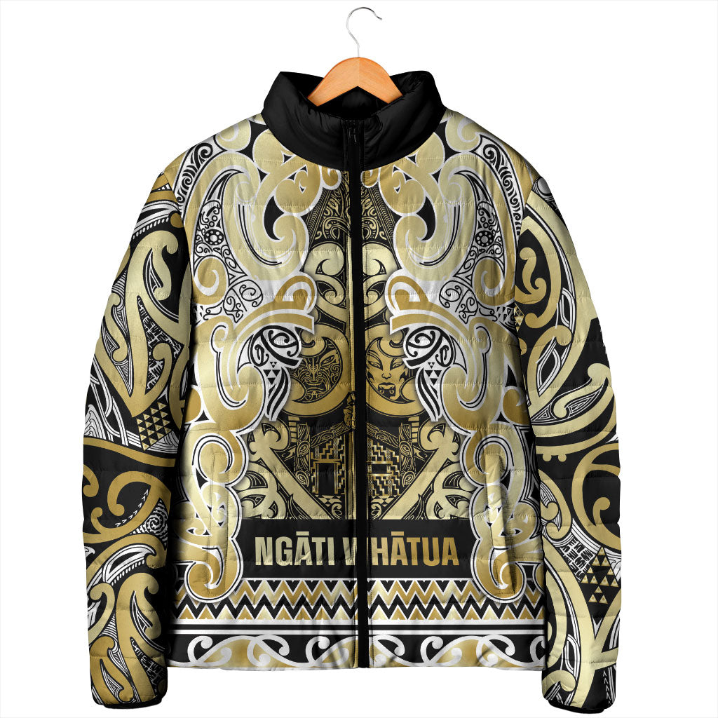 Aotearoa Iwi Ngati Whatua Padded Jacket Maori Wharenui House Tribal Pattern