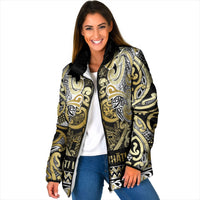 Aotearoa Iwi Ngati Whatua Padded Jacket Maori Wharenui House Tribal Pattern