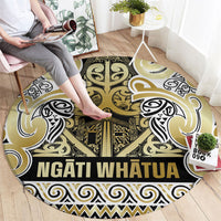 Aotearoa Iwi Ngati Whatua Round Carpet Maori Wharenui House Tribal Pattern