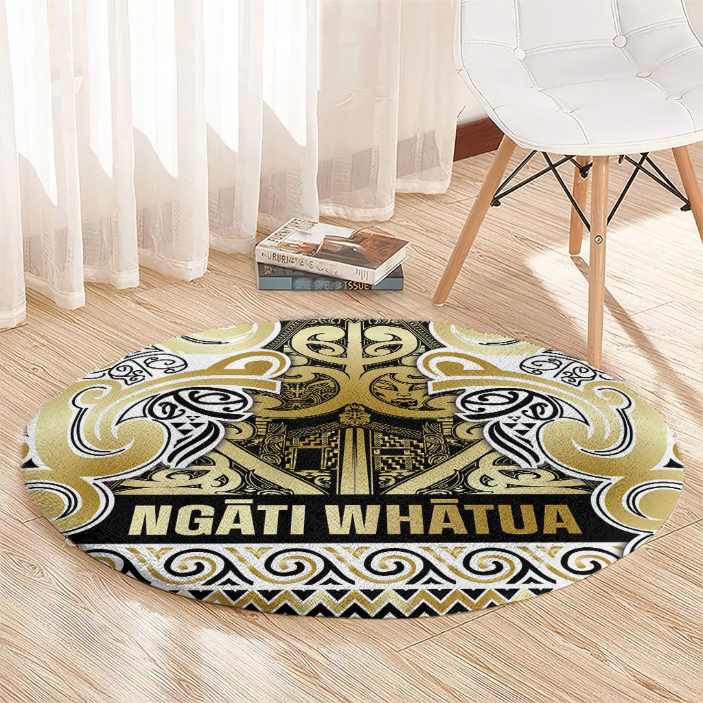 Aotearoa Iwi Ngati Whatua Round Carpet Maori Wharenui House Tribal Pattern