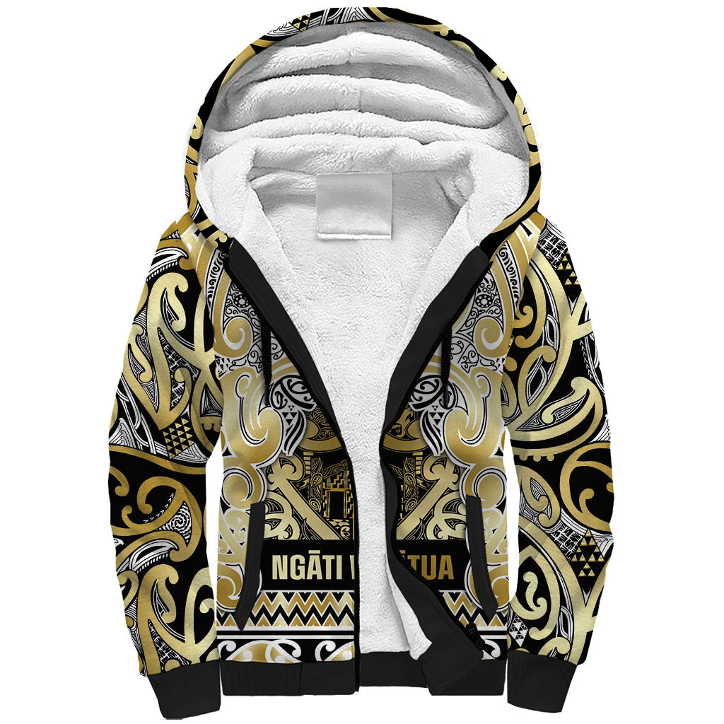 Aotearoa Iwi Ngati Whatua Sherpa Hoodie Maori Wharenui House Tribal Pattern