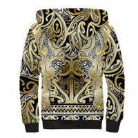 Aotearoa Iwi Ngati Whatua Sherpa Hoodie Maori Wharenui House Tribal Pattern