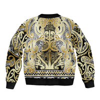 Aotearoa Iwi Ngati Whatua Sleeve Zip Bomber Jacket Maori Wharenui House Tribal Pattern