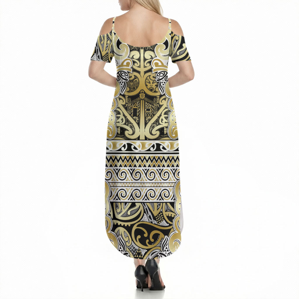 Aotearoa Iwi Ngati Whatua Summer Maxi Dress Maori Wharenui House Tribal Pattern