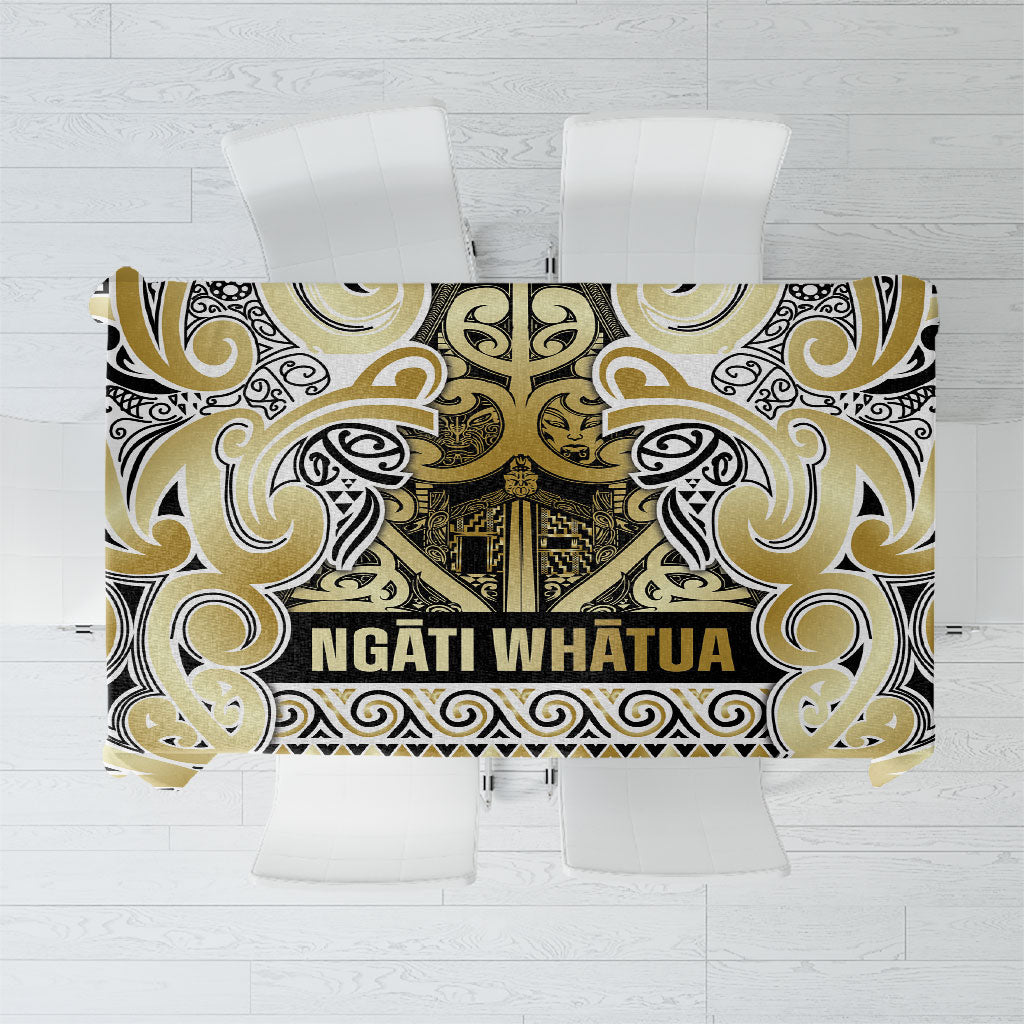 Aotearoa Iwi Ngati Whatua Tablecloth Maori Wharenui House Tribal Pattern LT9 Gold - Polynesian Pride