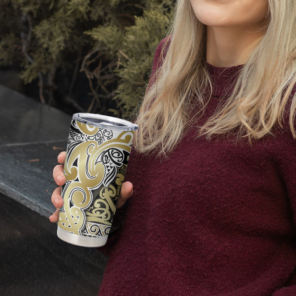 Aotearoa Iwi Ngati Whatua Tumbler Cup Maori Wharenui House Tribal Pattern