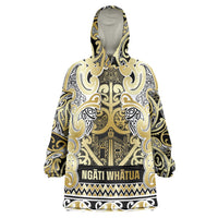 Aotearoa Iwi Ngati Whatua Wearable Blanket Hoodie Maori Wharenui House Tribal Pattern