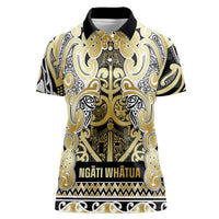 Aotearoa Iwi Ngati Whatua Women Polo Shirt Maori Wharenui House Tribal Pattern