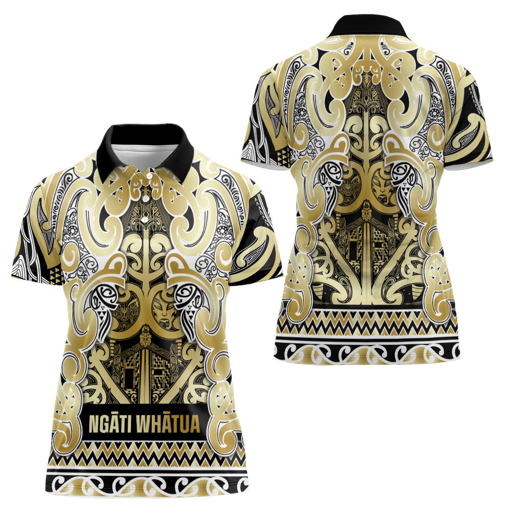Aotearoa Iwi Ngati Whatua Women Polo Shirt Maori Wharenui House Tribal Pattern