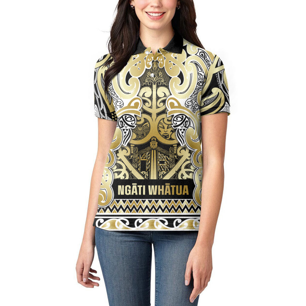 Aotearoa Iwi Ngati Whatua Women Polo Shirt Maori Wharenui House Tribal Pattern