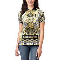 Aotearoa Iwi Ngati Whatua Women Polo Shirt Maori Wharenui House Tribal Pattern