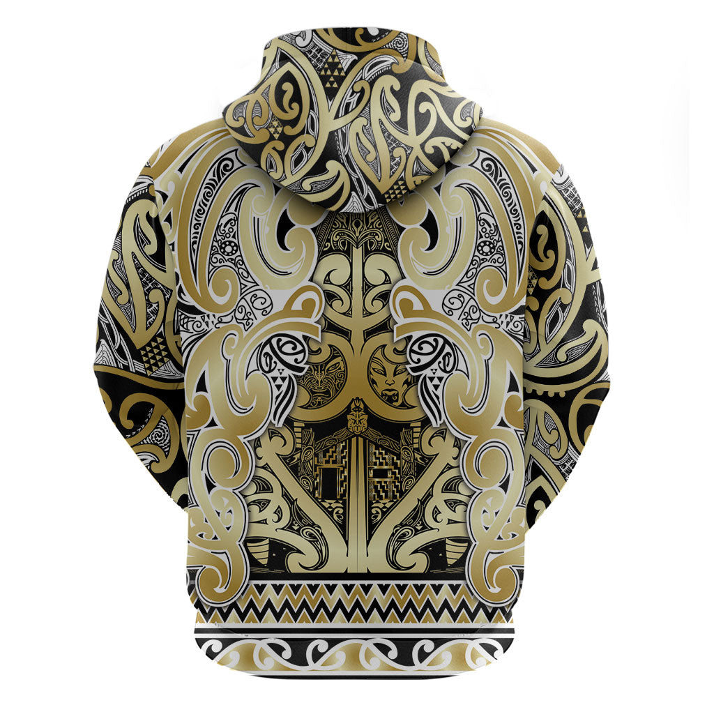 Aotearoa Iwi Ngati Whatua Zip Hoodie Maori Wharenui House Tribal Pattern