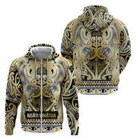 Aotearoa Iwi Ngati Whatua Zip Hoodie Maori Wharenui House Tribal Pattern