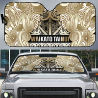 Aotearoa Iwi Waikato Tainui Auto Sun Shade Maori Wharenui House Tribal Pattern