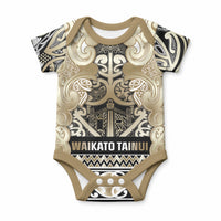 Aotearoa Iwi Waikato Tainui Baby Onesie Maori Wharenui House Tribal Pattern