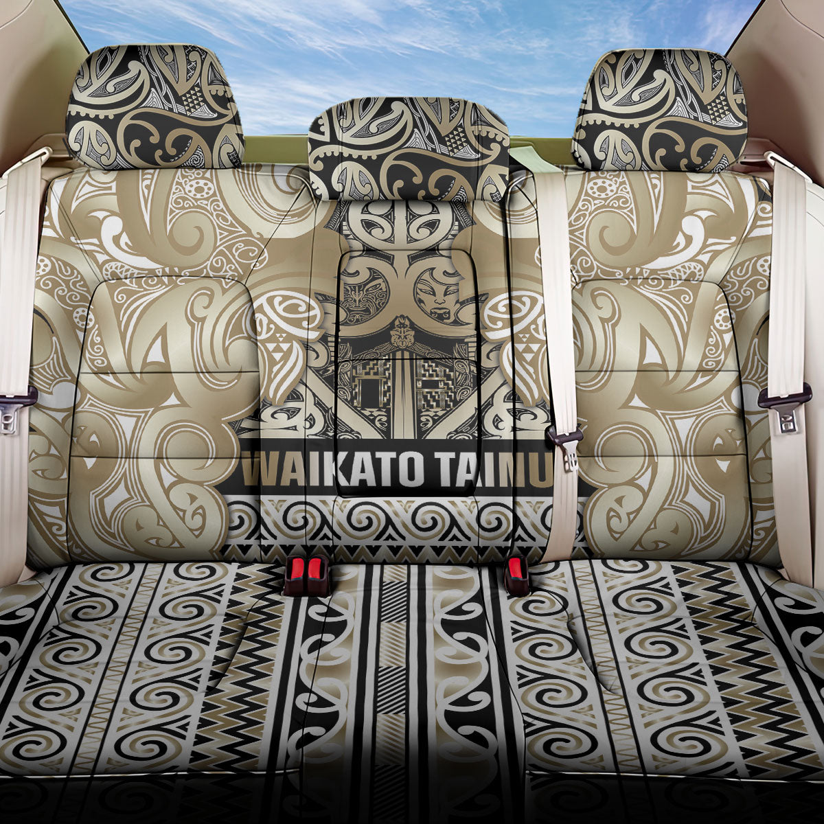 Aotearoa Iwi Waikato Tainui Back Car Seat Cover Maori Wharenui House Tribal Pattern