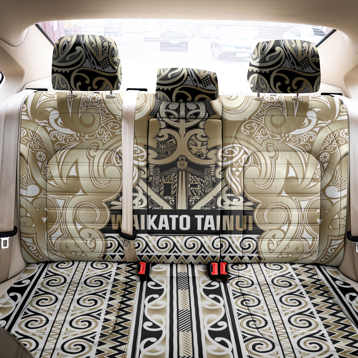 Aotearoa Iwi Waikato Tainui Back Car Seat Cover Maori Wharenui House Tribal Pattern