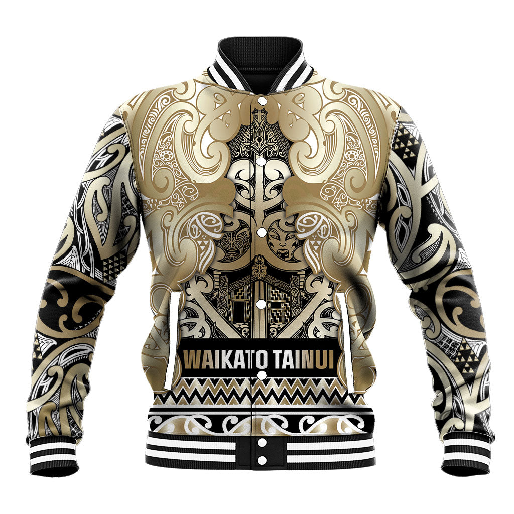 Aotearoa Iwi Waikato Tainui Baseball Jacket Maori Wharenui House Tribal Pattern