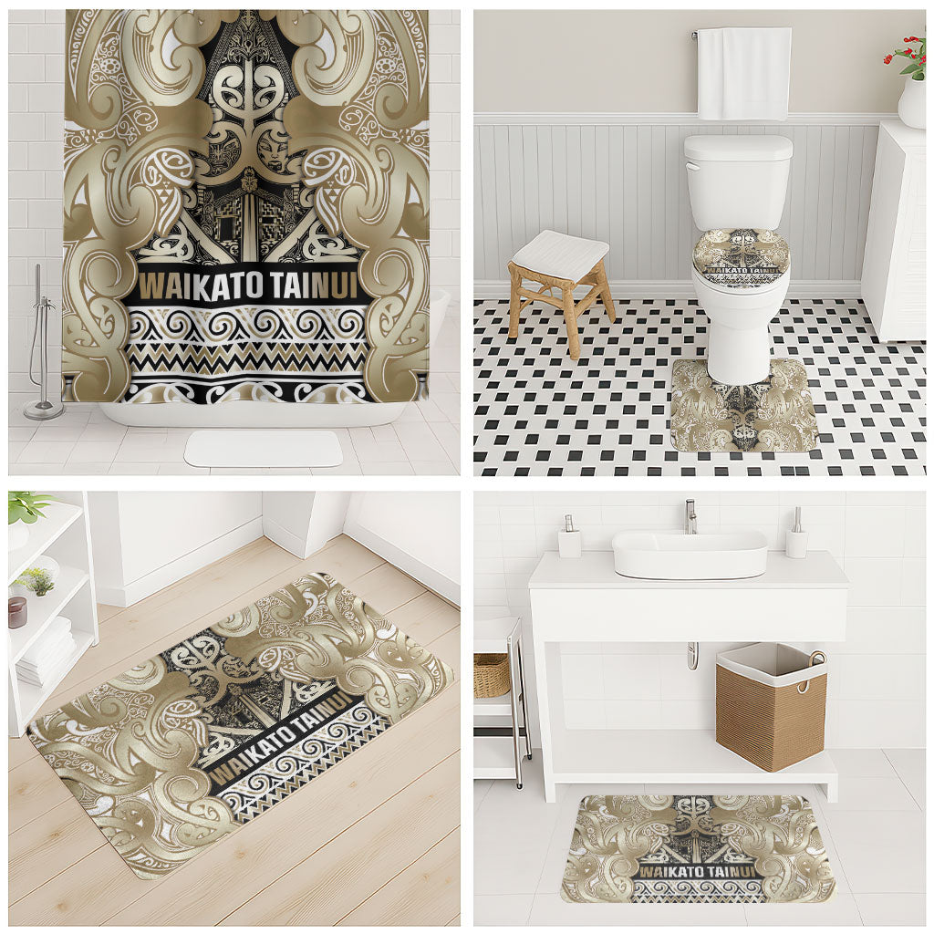 Aotearoa Iwi Waikato Tainui Bathroom Set Maori Wharenui House Tribal Pattern