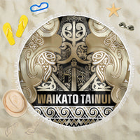 Aotearoa Iwi Waikato Tainui Beach Blanket Maori Wharenui House Tribal Pattern