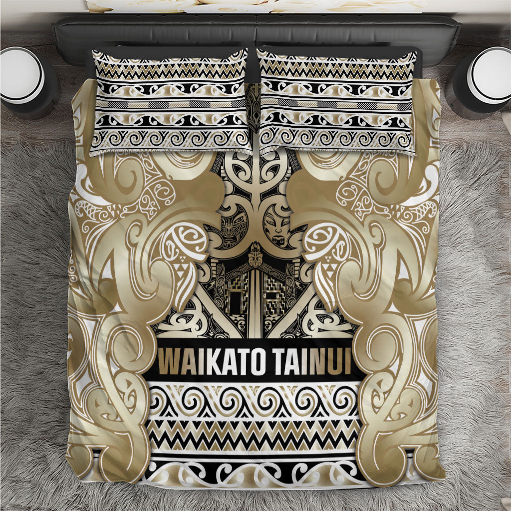 Aotearoa Iwi Waikato Tainui Bedding Set Maori Wharenui House Tribal Pattern