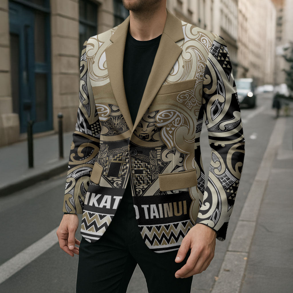 Aotearoa Iwi Waikato Tainui Blazer Maori Wharenui House Tribal Pattern